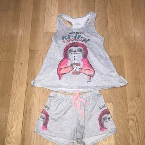 girls justice sloth pajamas